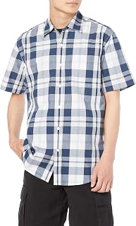 Amazon Essentials メンズ ポプリンシャツ ワイシャツ レギュラーフィット 半袖