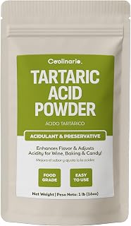 Coolinario Tartaric Acid Powder (1 LB) Food Grade Natural Acidulant | Enhances Flavor & Adjusts Acidity, Ideal for Wine, Baking & Candy, Cream of Tartar, Confections & pH Balancing