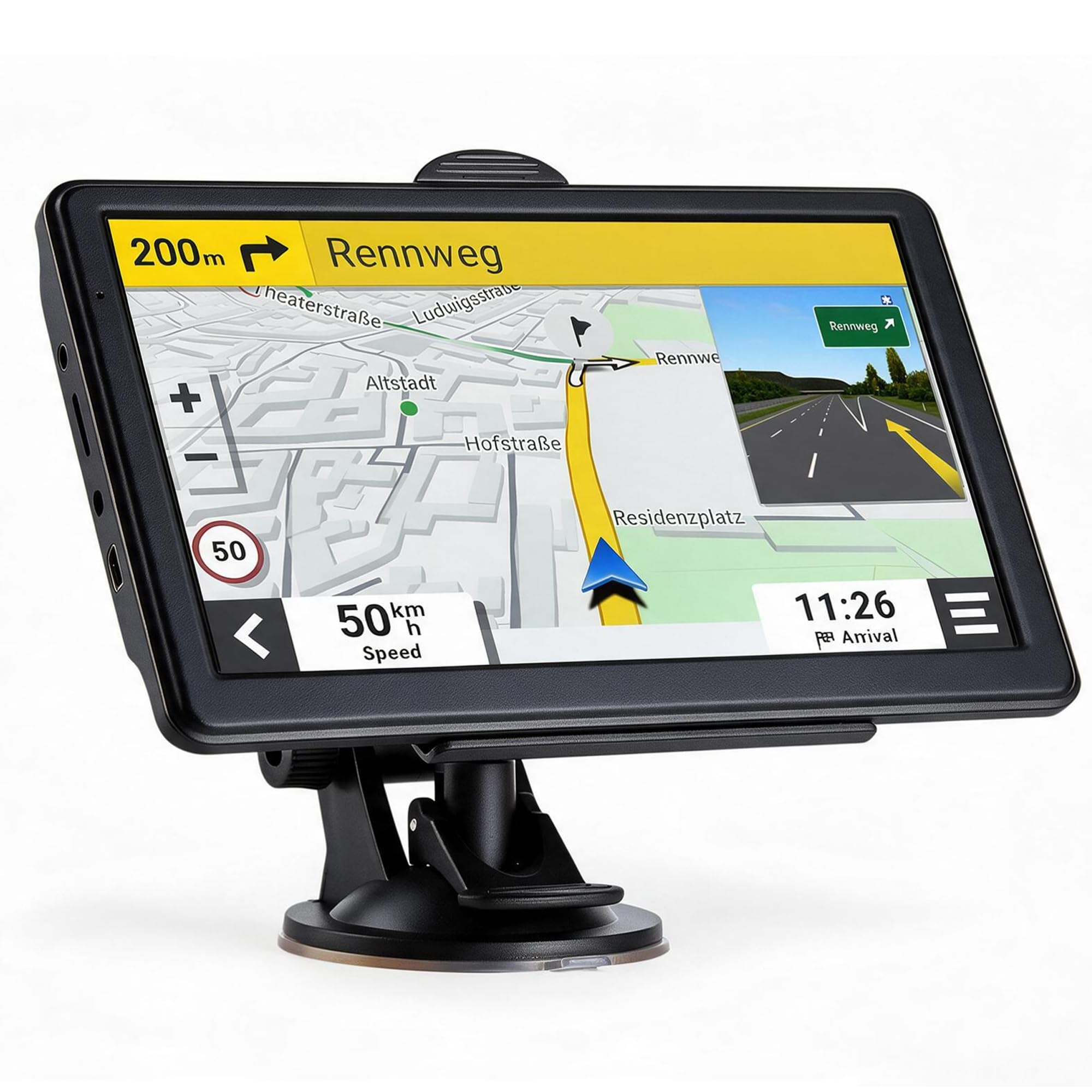 GPS Navigation for Car Truck RV, 7" Touch Screen, Canada 2026 Maps Free Lifetime