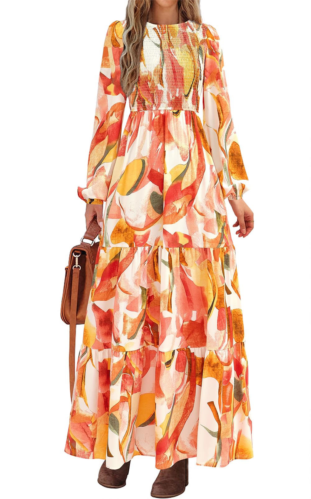 PRETTYGARDEN Floral Wedding Guest Dresses for Women Casual Dress for Women