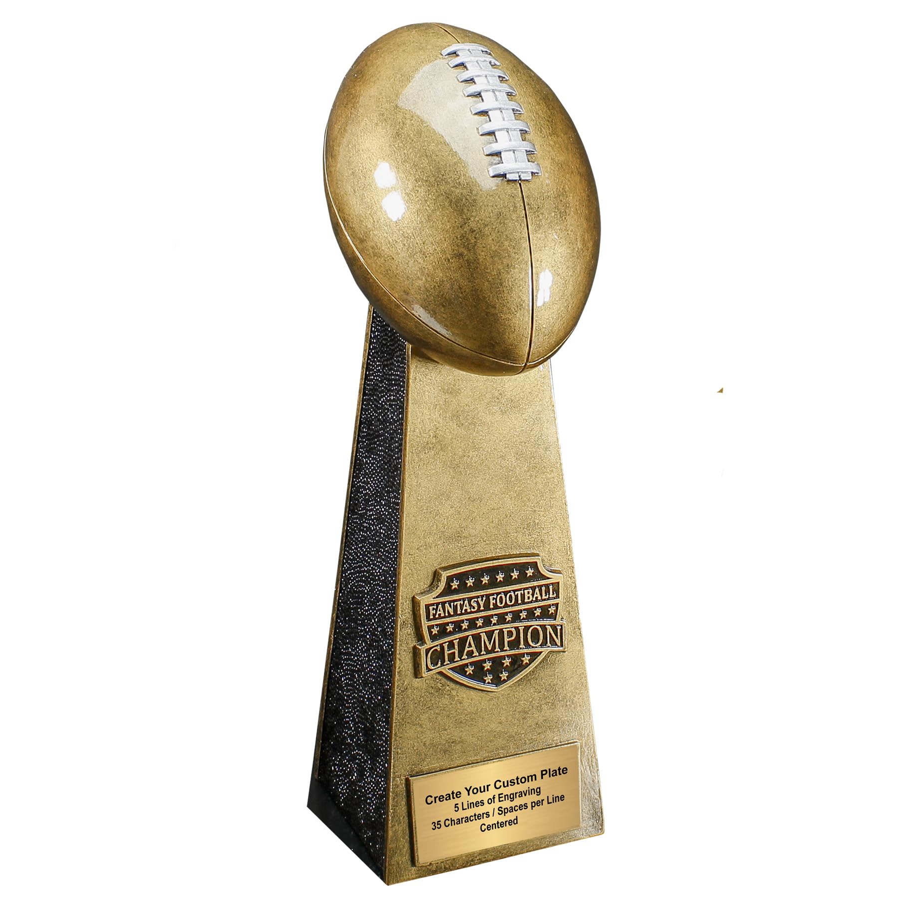 Decade Awards Fantasy Football Champion Trophy - Gold or Silver, 11.5 or 16 Inch