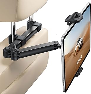 Lamicall Tablet Car Headrest Holder – [Foldable Clip] [Lockable] Metal Arm, 360° Rotation, Foldable Tablet Holder for iPad Pro, Air, Mini, Galaxy Tab, and 5.4-13 Inch Device
