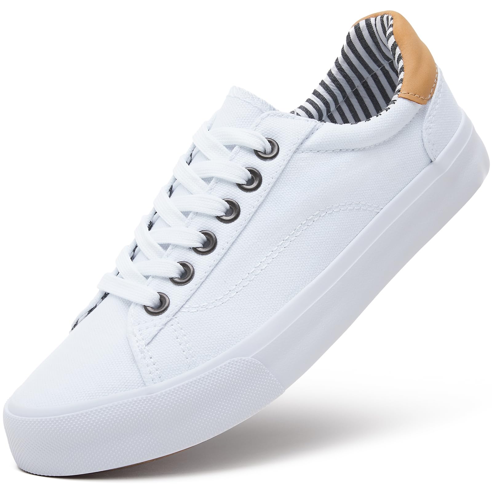XRH Tennis Shoes Womens Low Top Casual Shoes for Women, Lace Up Canvas Sneakers 