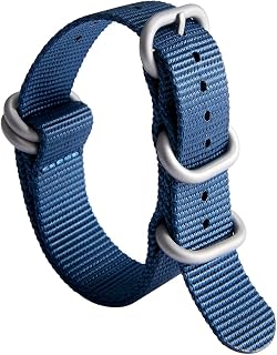 BINLUN Bracelet de Montre en Nylon Balistique Militaire Remplacement Tissu pour Hommes Femmes 18mm 19mm 20mm 21mm 22mm 23mm 24mm avec Noir/Argent Boucle