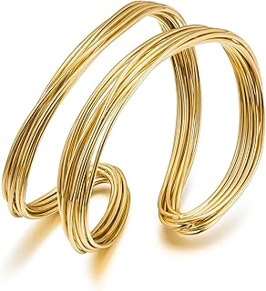 Cuff Bracelets for Women Hammered Open Adjustable Bracelets Irregular Bracelets