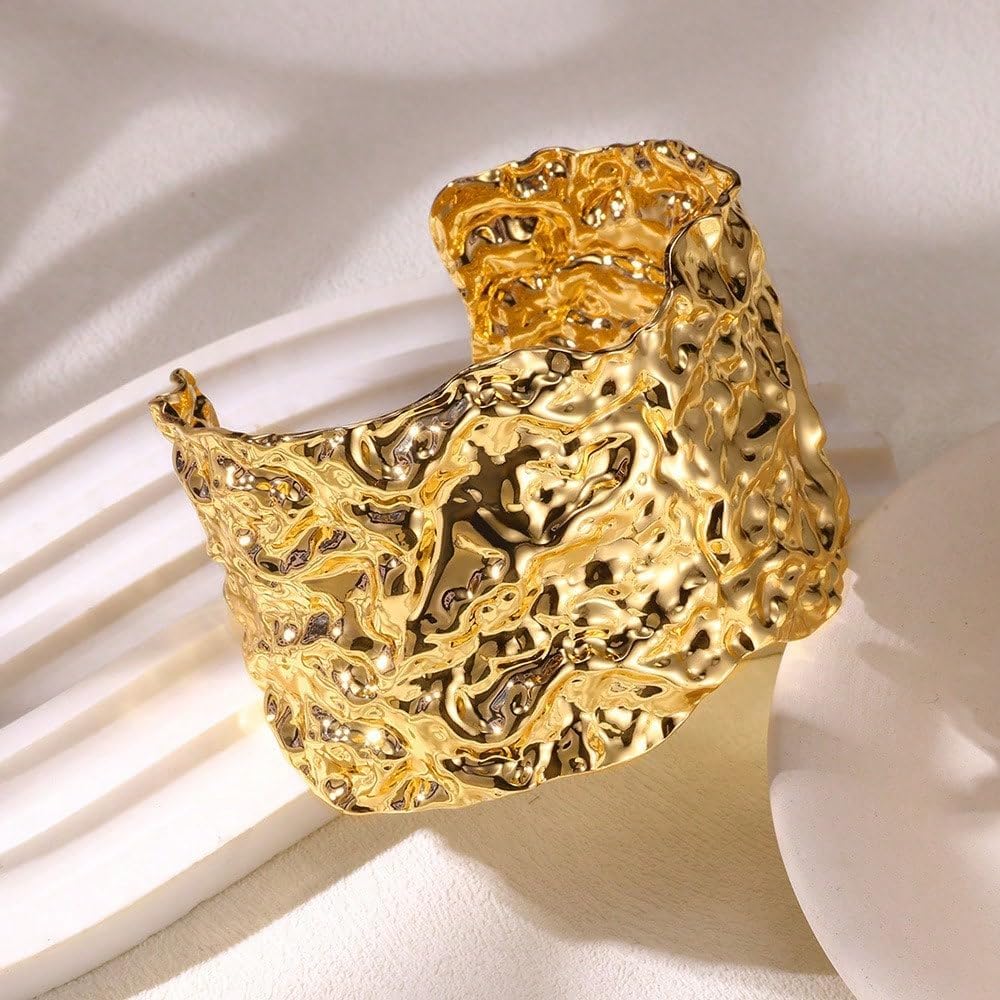 Gold Bangle Bracelet for Women Adjustable Cuff Bracelet Jewelry Gift Trendy Gold