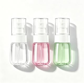 3 Pack Small Spray Bottles, Mini Travel Spray Bottle for Hair and Face, Empty Refillable Leak Proof Containers for Toiletries, Plastic Sprayer