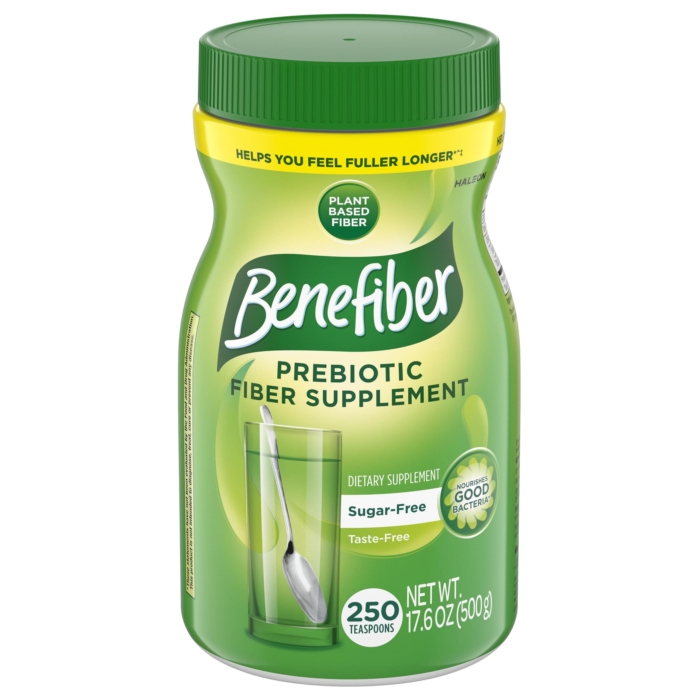 Benefiber Prebiotic Fiber Supplement Powder, Unflavored, 250 Teaspoons | Plant-b
