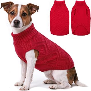 KONVINIT Dog Jumper Turtleneck Sleeveless Small Dog Sweater Winter Elastic