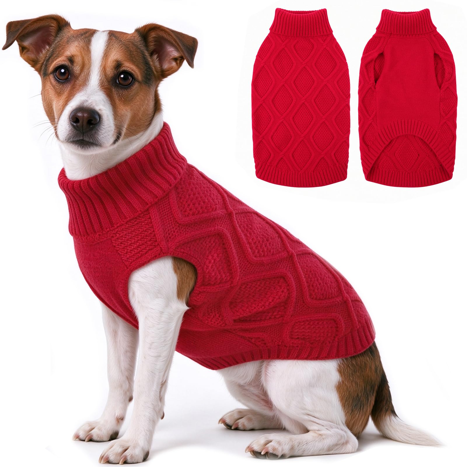 KONVINIT Dog Jumper Turtleneck Sleeveless Small Dog Sweater Winter Elastic
