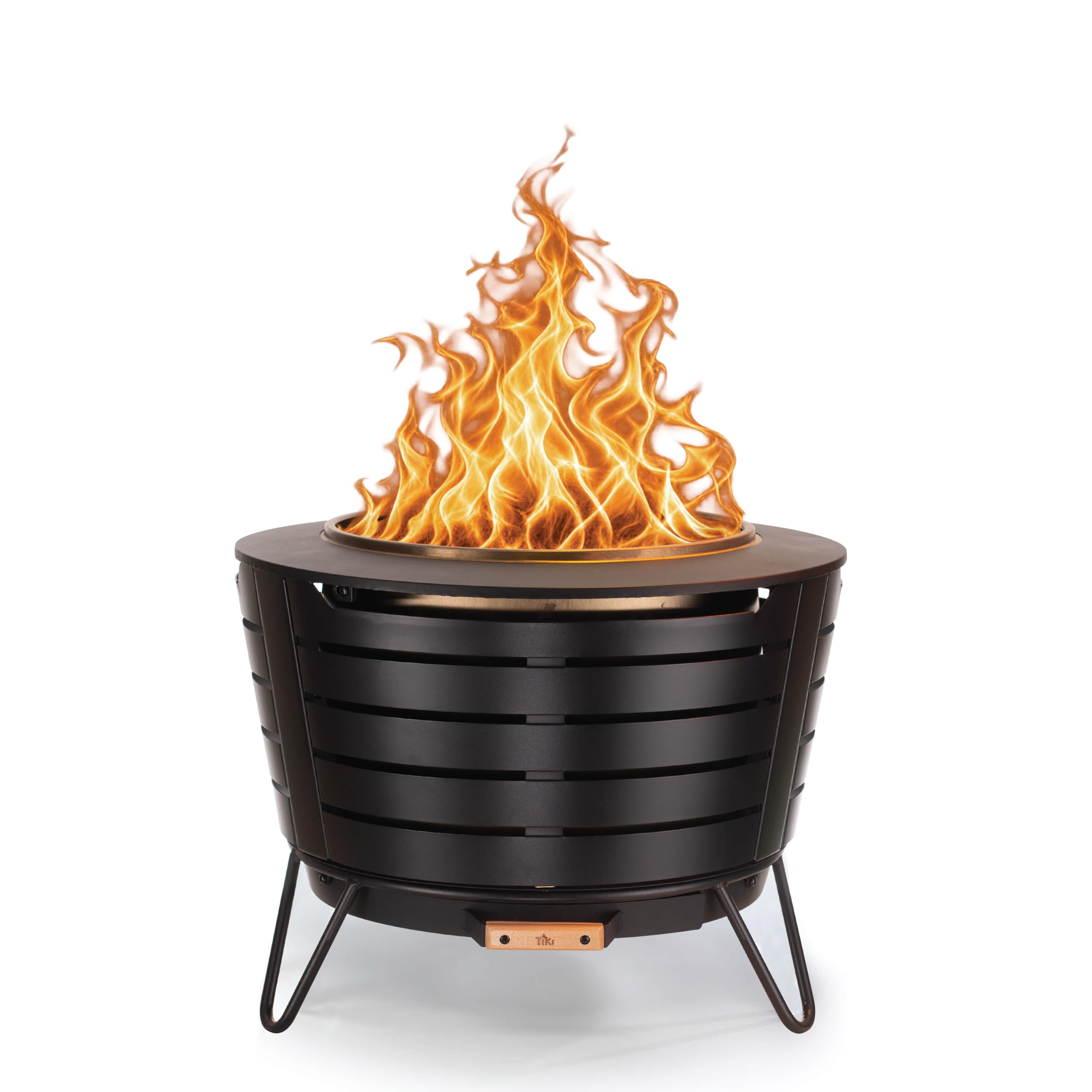 TIKI Patio 25-Inch Smokeless Outdoor Wood Burning Fire Pit with Cover | 25-in. p