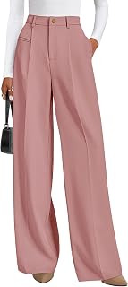 PRETTYGARDEN 2025 Women's Wide Leg Trousers Business Casual Flowy Palazzo Trousers High Waist
