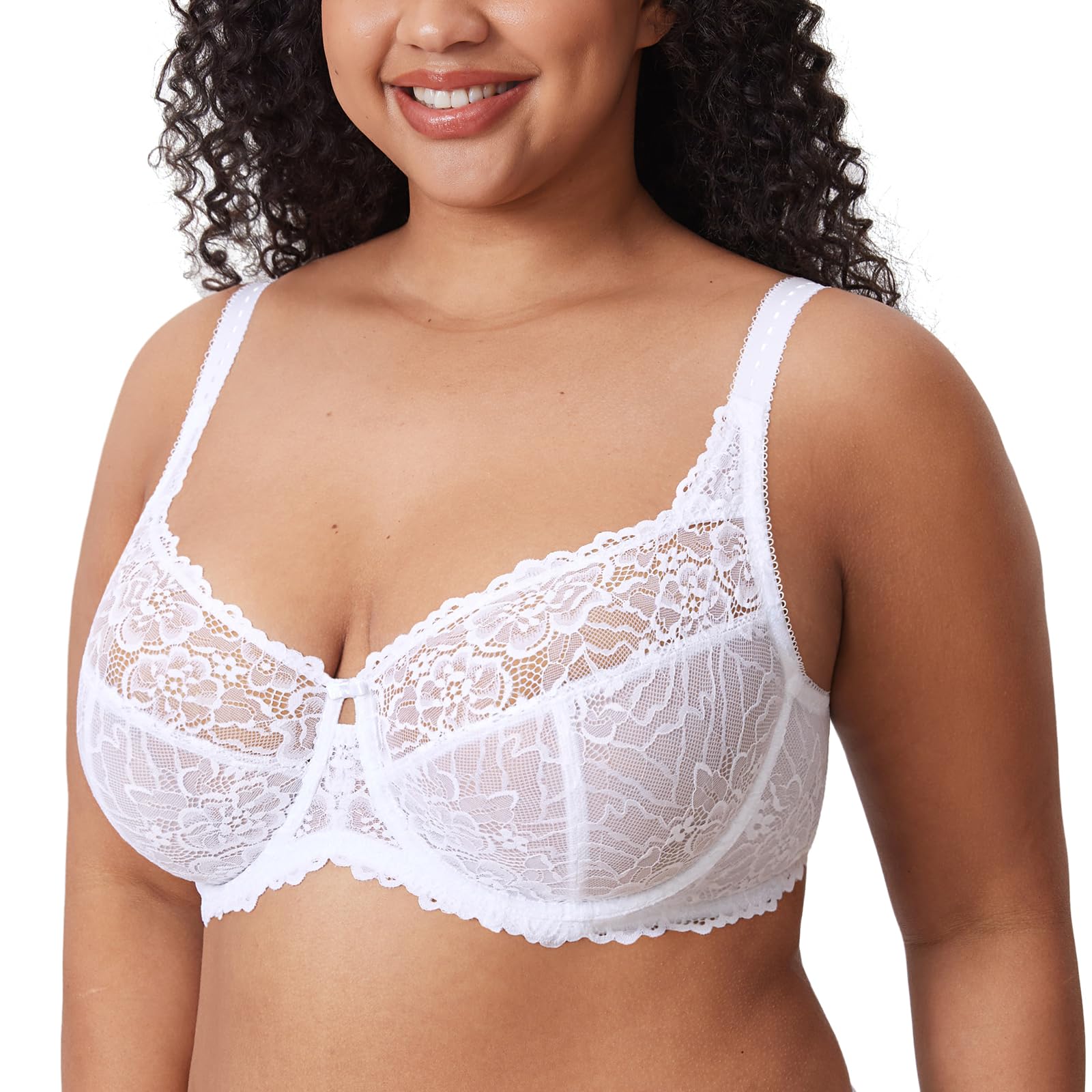 DELIMIRA Plus Size Lace Minimizer Bra