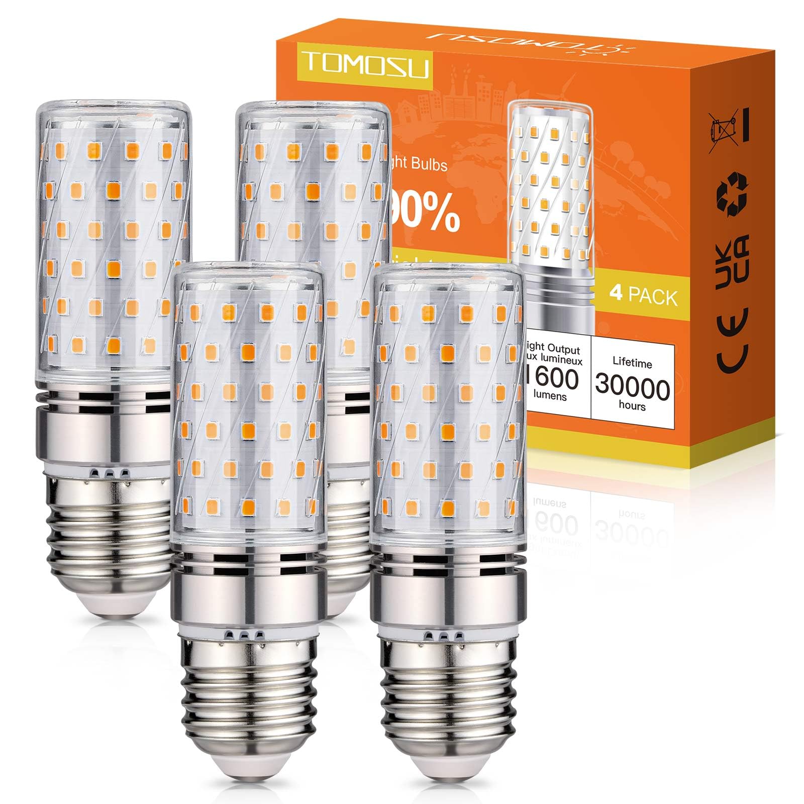 E27 LED Bulbs Warm Light 3000K, 16W LED Bulb E27 1600LM, 4 Pieces | LED E27 Corn