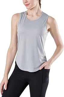 Workout Tops for Women Sleeveless Crew Neck Loose Fit Tank Running Yoga Tank Tops Women's Gym top