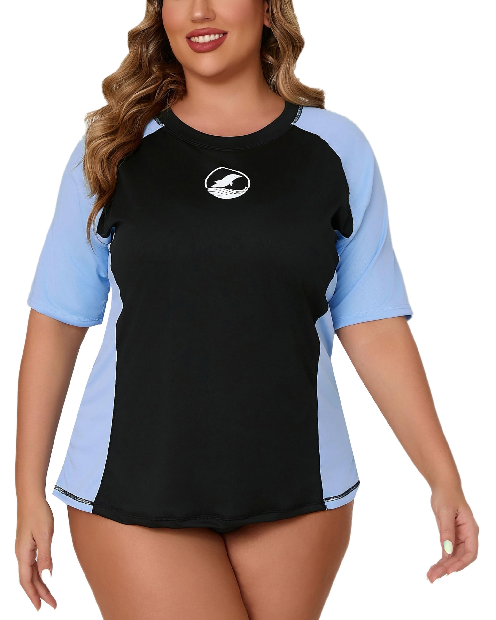 Halcurt Women Long Sleeve Surf Rashguard Sunscreen Swimwear Tops Swim Shirts