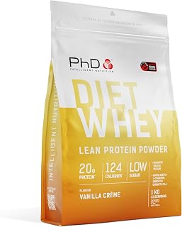 PhD Nutrition Diet Whey Lean Protein Powder | Vanilla Crème Whey Protein Powder 1 kg Bag [ Packaging May Vary ]