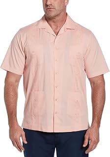 Cubavera Men's Authentic Cuban Style Four-Pocket Embroidered Short-Sleeve Guayabera Shirt