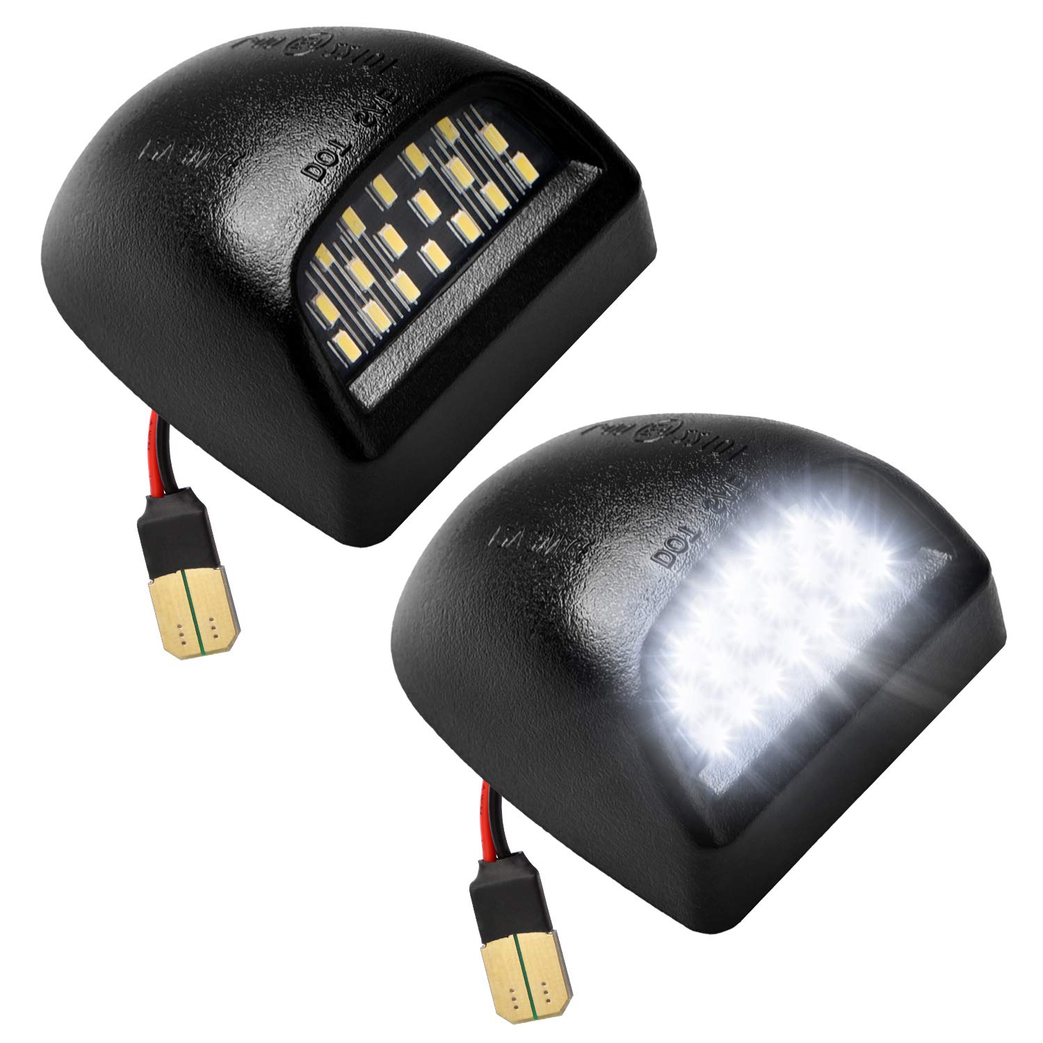 LESAUCE Full LED License Plate Light Tag Lamp Assembly Replacement for Chevy Sil