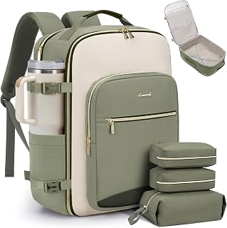 LOVEVOOK 40L Travel Backpack for Women & Men, Airline Approved Carry On Luggage with 3 Packing Cubes, TSA Overnight Bags, Waterproof Personal Item Bag, Weekender Essentials Backpacks fits 17" Laptop