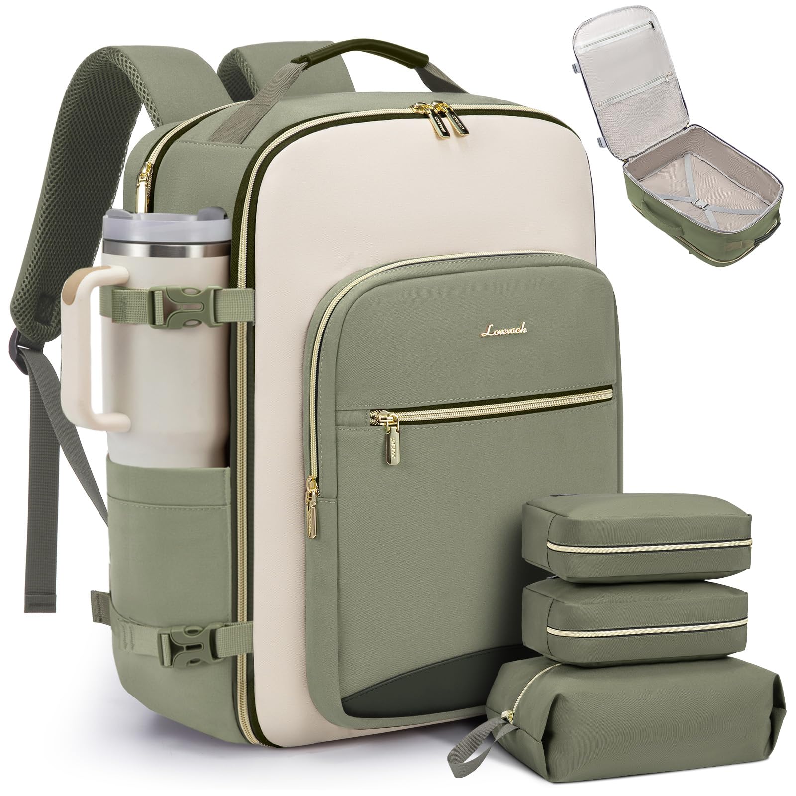 LOVEVOOK 40L Travel Backpack for Women & Men, Airline Approved Carry On Luggage 