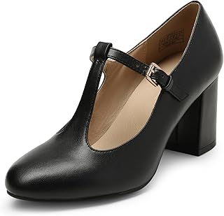 DREAM PAIRS Mary Jane Chunky Heels Wedding Dress Shoes