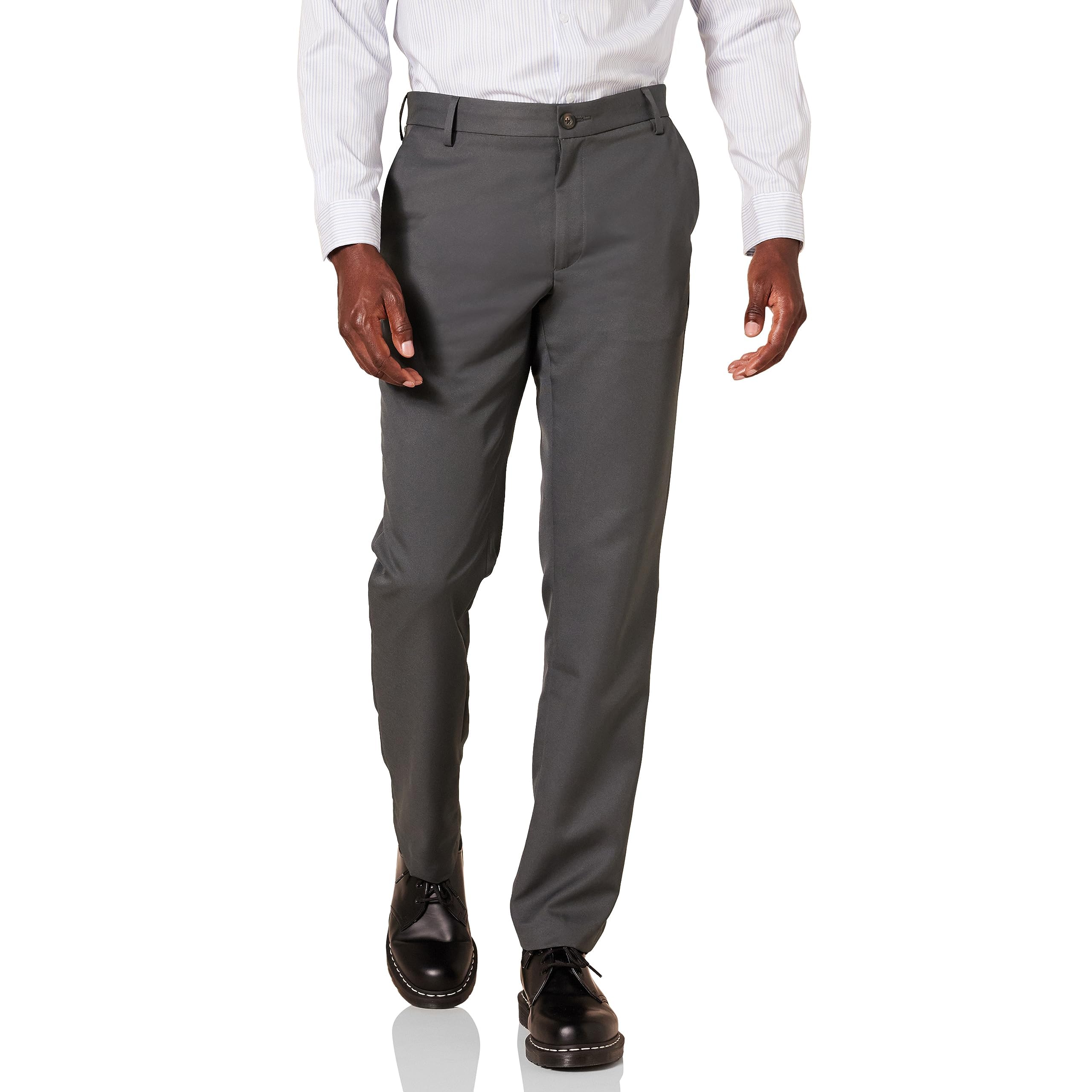 Amazon Essentials Hombre Pantalón De Vestir De Corte Estrecho con Parte Delanter