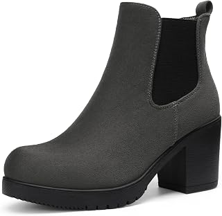 DREAM PAIRS Women's FRE High Heel Chelsea Style Ankle Bootie