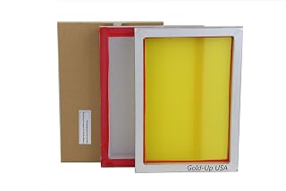 Gold Up USA Inc Aluminum Screen Printing Screens, Size 10 x 14 Inch Pre-Stretched Silk Screen Frame (160 White Mesh)
