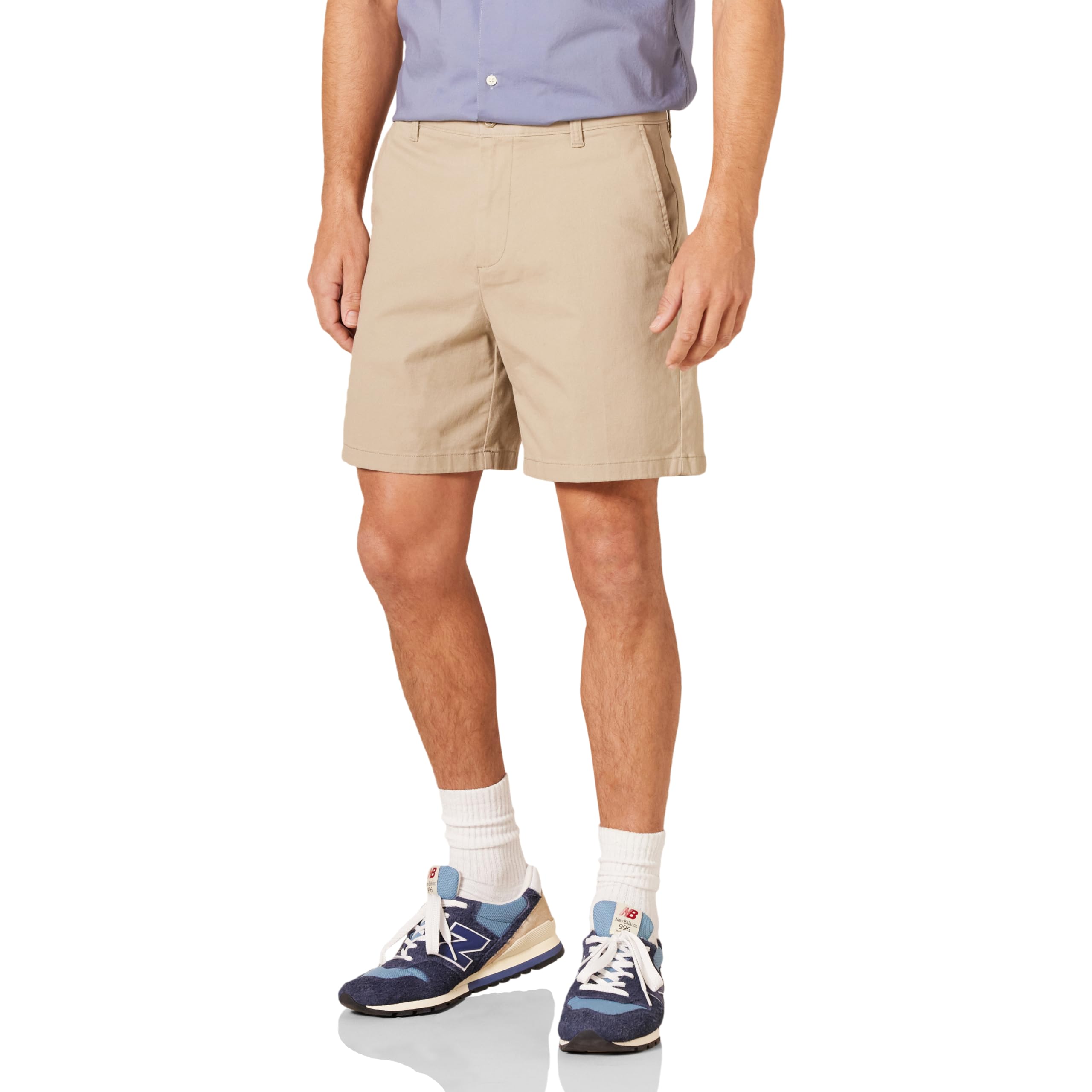Amazon Essentials Men's 18cm Classic Fit Comfortable Elastic Chino Shorts