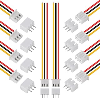 ACEIRMC 10Pairs JST-XH Connector Kit, XH 2.54mm 3 Pin Header Male and Female Connectors Plug Adapter with Flat Wire Cable 200mm 26AWG Compatible with JST XH (3P)