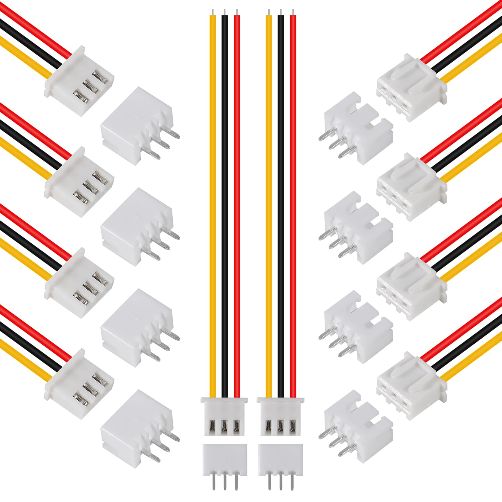 ACEIRMC 10Pairs JST-XH Connector Kit, XH 2.54mm 3 Pin Header Male and Female Con