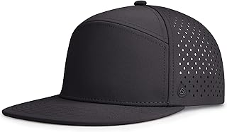 AOPREL Flat Brim Baseball Cap for Men Adjustable Water-Resistant Performance Hat with Breathable Laser Perforated