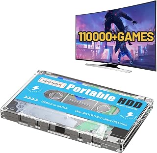 Kinhank 500G HDD Portable Game Drive Built-in 110,000+ Games, Batocera 33 Game System Compatible with 90+ Emulators,Plug and Play,USB3.0,Support for Windows/Laptop/PC