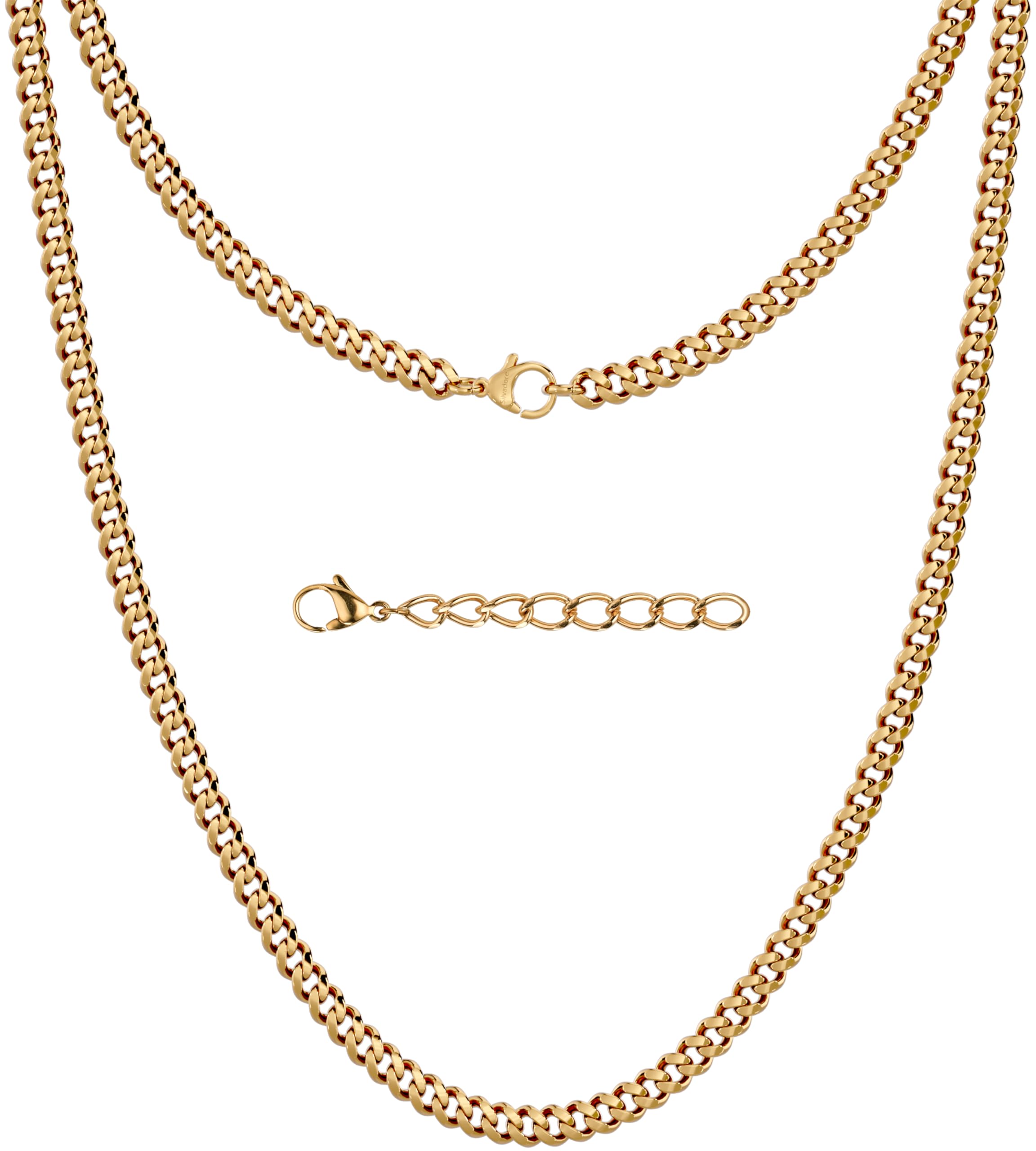 Silvadore Gold or Silver Chain for Men - Cuban Link Mens Necklace (2/4/6mm)