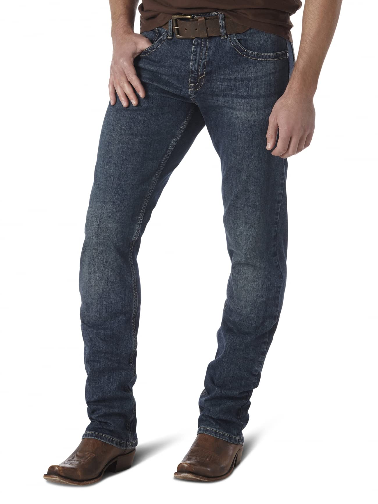 Wrangler Mens 44 Slim Straight Light Wash Jeans