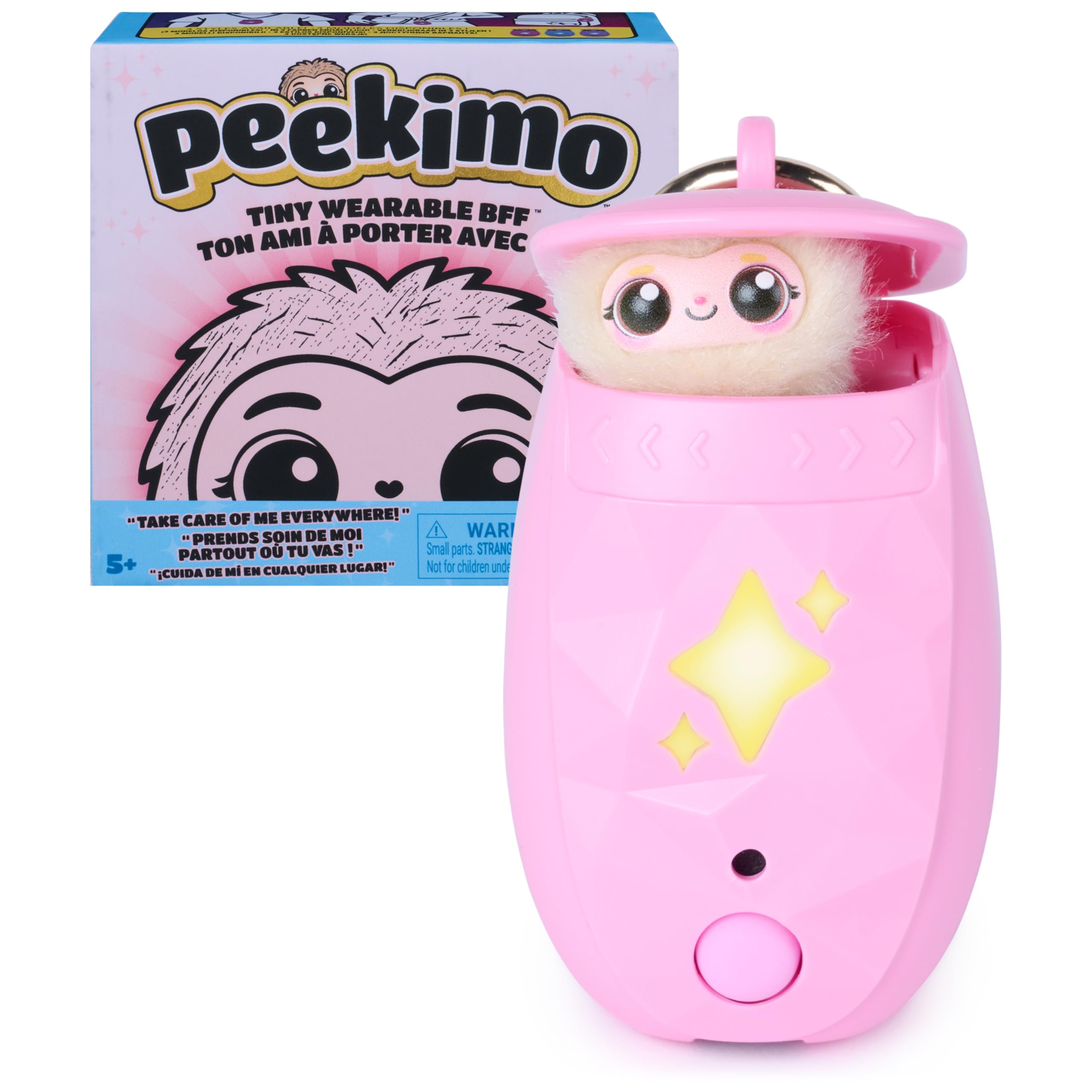 Peekimo Pink Interactive Pet and Wearable Charm Accessory, 100+ Reactions | Reac