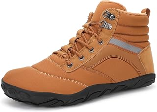 Womens Mens Winter Barefoot Boots Shoes Warm Minimalist Wide Toe Box Snow Boots Zero Drop Sole Water Resistant Outdoor Hiking Ankle Booties