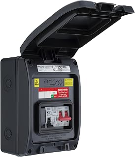Sync Energy EV Consumer Unit with 100A Main Switch, 40A MCB and Type 2 SPD, Enclosure for Electric and Hybrid Vehicles, Populated, 5 Modules, BG Sync EV, IP66, CP5MPS1G