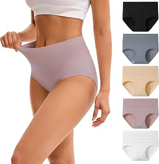 INNERSY Unterhosen Damen Baumwolle Slips Hohe Taille Unterwäsche 5er Pack
