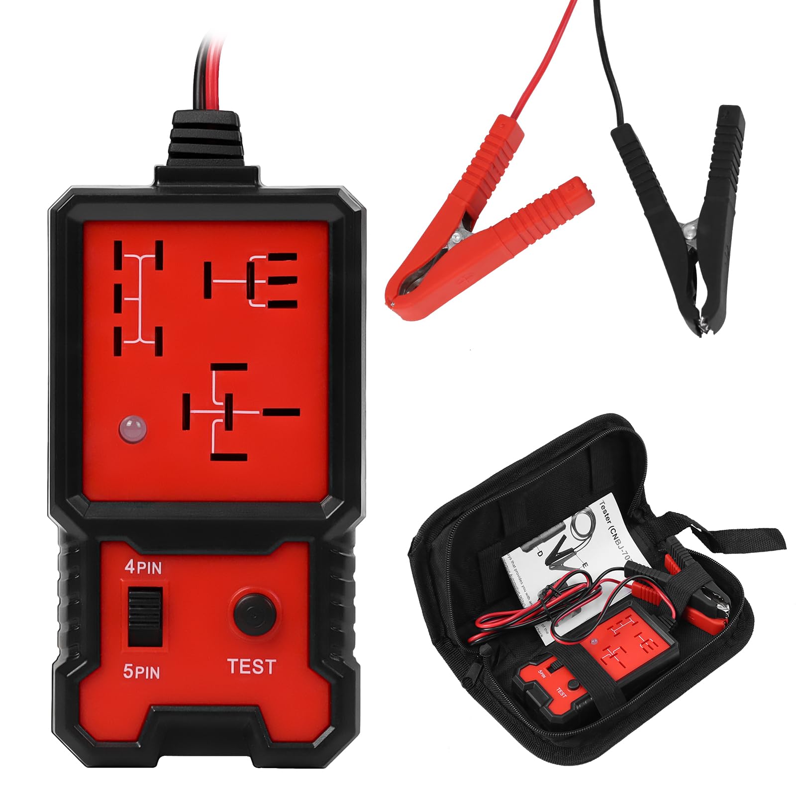 Stanew Portable 12V Car Relay Tester Kit - Handheld Diagnostic Tool with Clips f