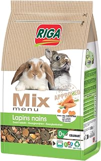Riga - Mix Menu for Dwarf Rabbits - Vitamin Mix - Carrot - Seeds, Cereals & Vegetables - Rich in Vitamins And Minerals - Colorant Free - Healthy And Balanced - 1.5 kg