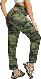 MoFiz Womens Hiking Cargo Pants Water Resistant Lightweight With Zip Pocket