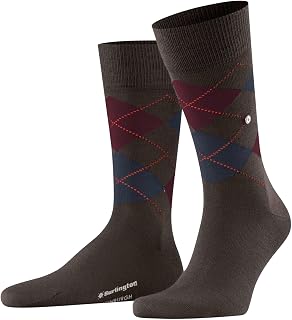 Burlington Men's Edinburgh Socks Breathable Climate-Regulating Odour-Neutralising Wool Argyle Pattern Flat Seam For Pressure-Free Toes Warm For Everyday Wear Business Looks 1 Pair