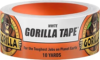 Gorilla Tape Strong Utility Duct Tape, Triple Layer Strength, Indoor & Outdoor, Weather Resistant Shell - 1.88 in x 10 yd (9.1 meters) , White