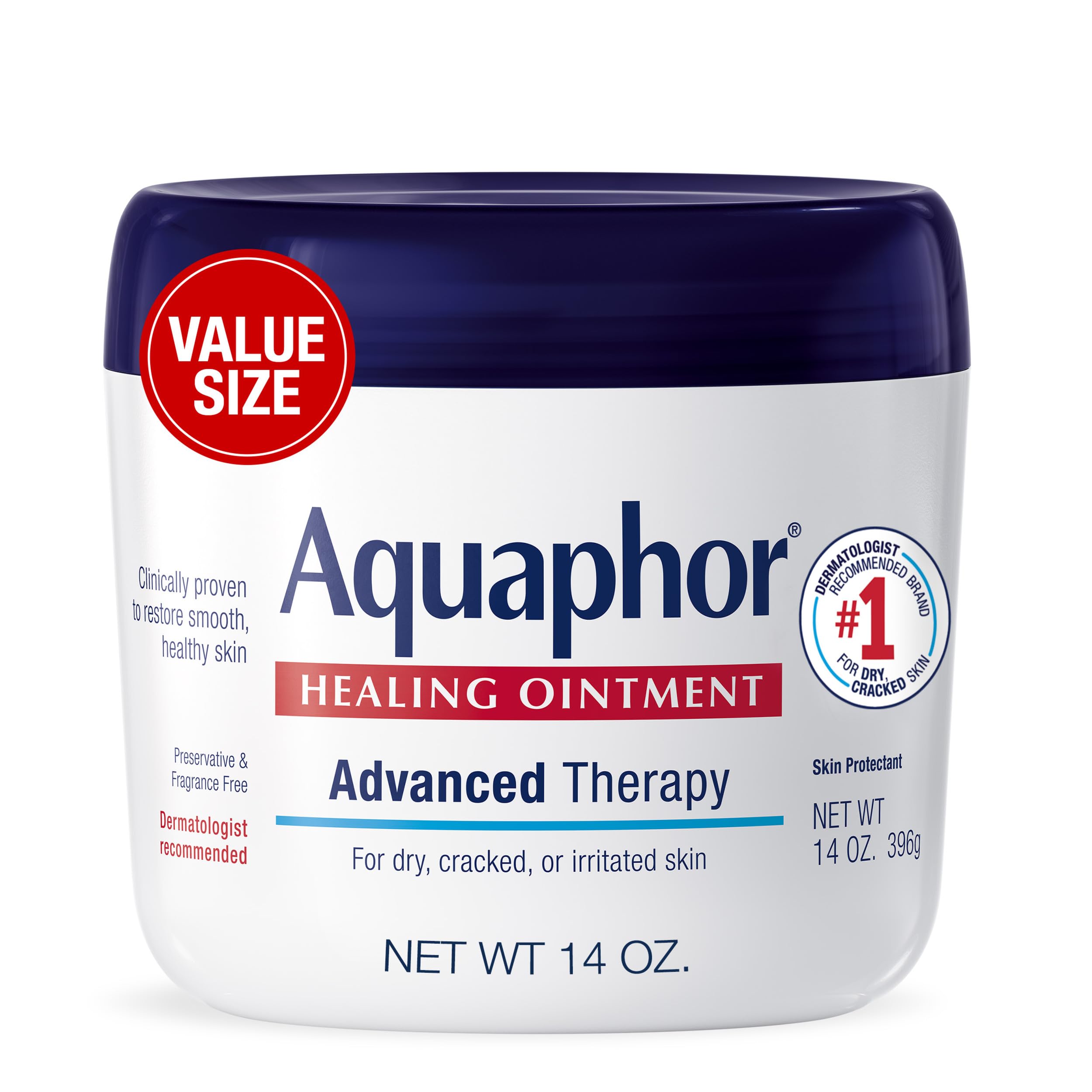 Aquaphor Advanced Therapy Healing Ointment Skin Protectant, 14 OZ | Clinically P