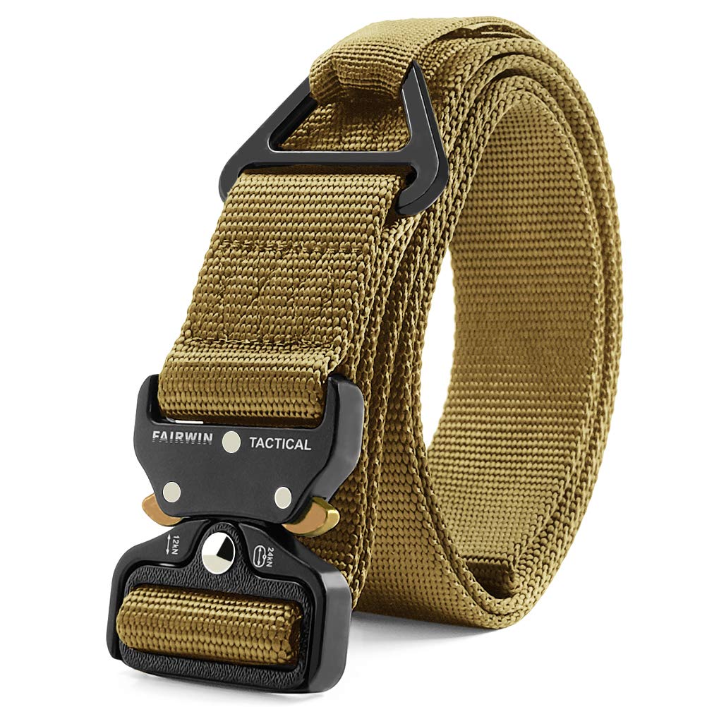 Fairwin Ceinture tactique en nylon avec boucle en métal à dégagement rapide et a