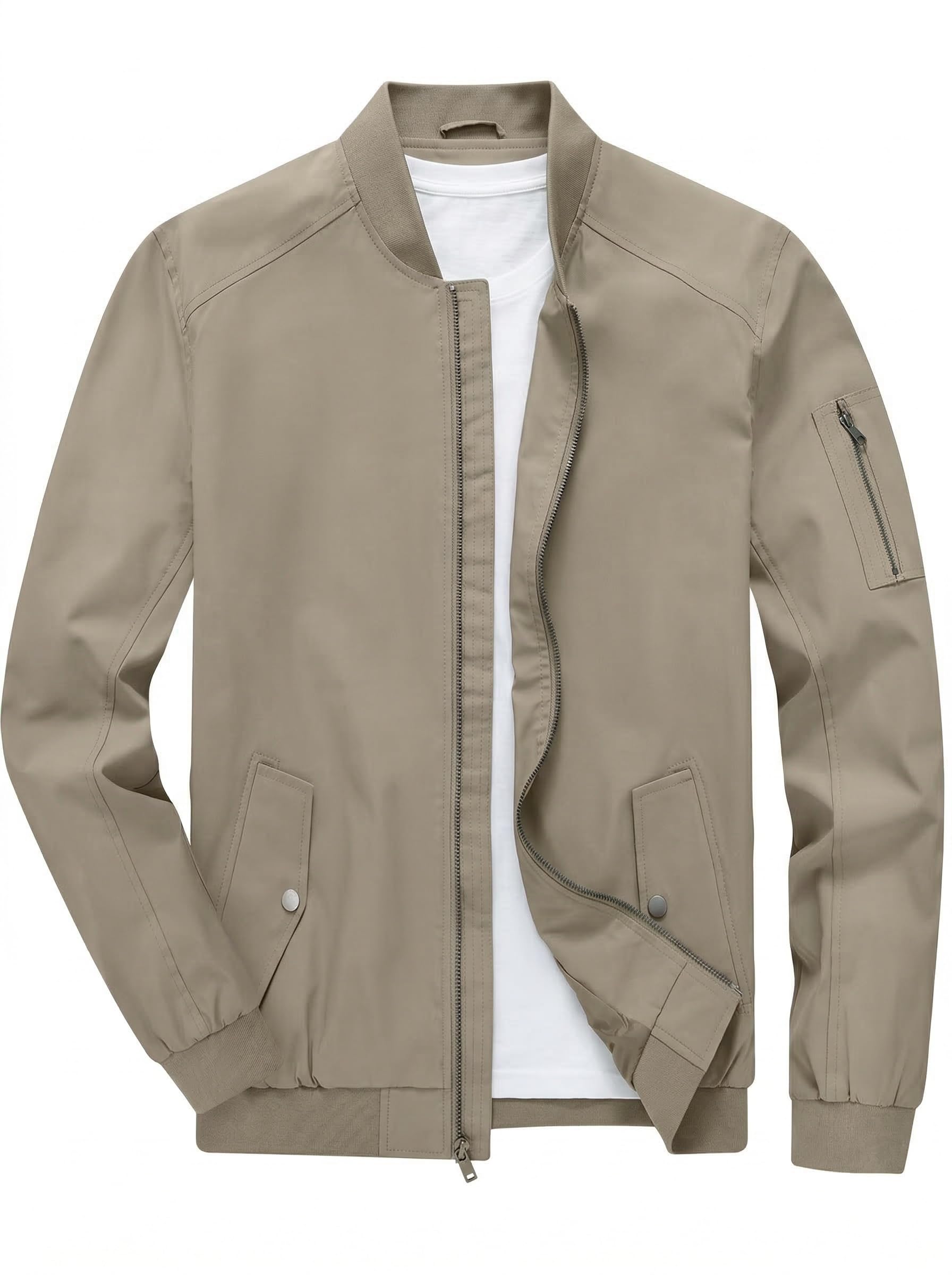 TBMPOY Men's Lightweight Bomber Jackets Light Track Jackets Casual Fall Windbrea