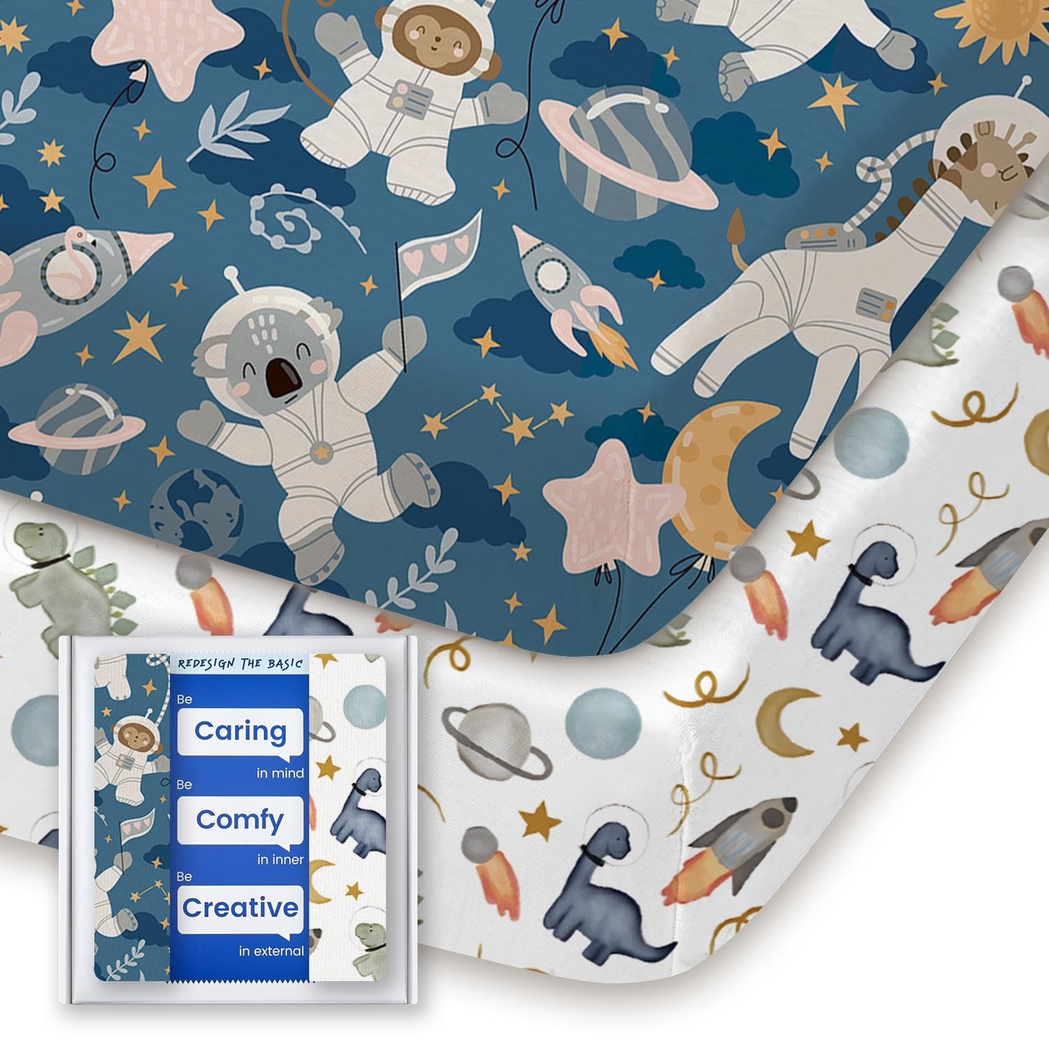 Graco Pack and Play Sheets Fitted, TotBasic Ultra Soft Mini Crib Sheets Boy, Neu