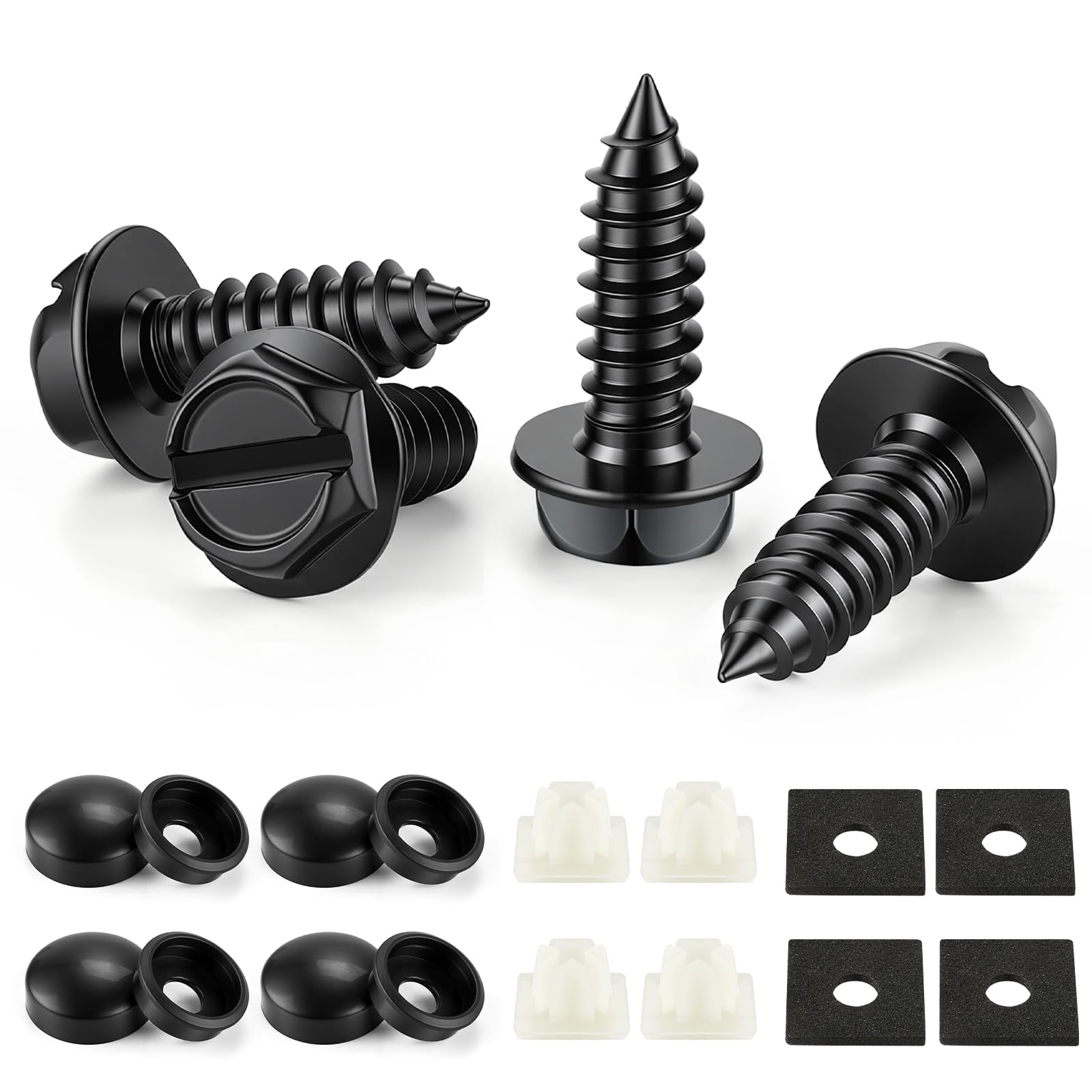 LivTee Rustproof License Plate Screws for Securing License Plates Frames and Cov